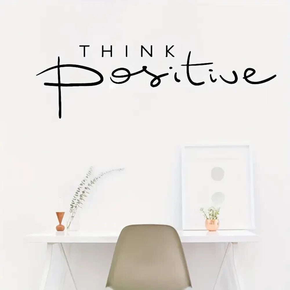 "Think Positive" Motivational Wall Decal 6.9" x 22.4" Home & Garden:Home Décor:Decals, Stickers & Vinyl Art Style Your Walls